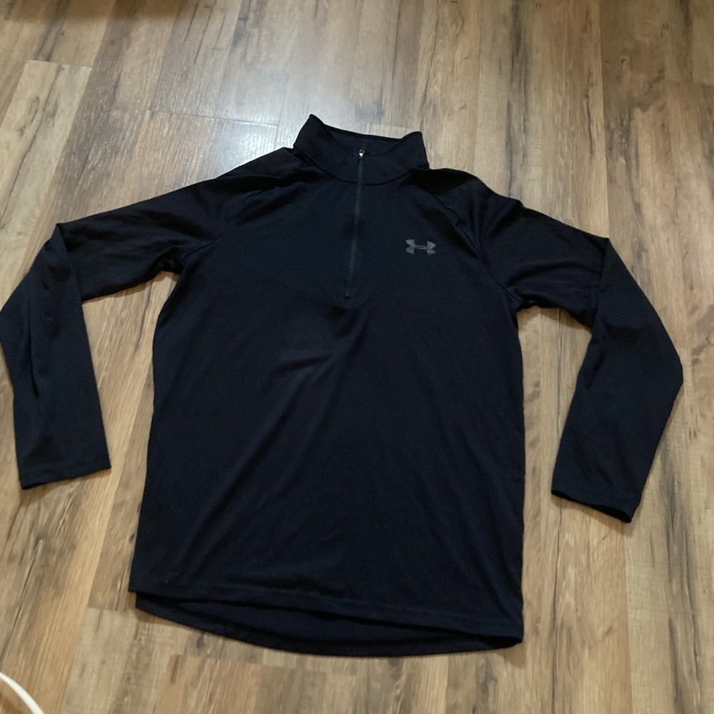 Womens Under Armour Base Long Sleeve 1/4 Zip Pullover Black Small Warm‎ Up Run